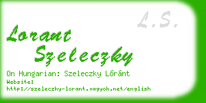 lorant szeleczky business card