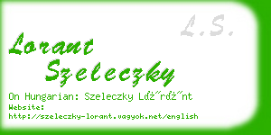 lorant szeleczky business card